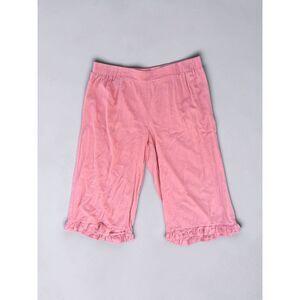 Women's Pink Ruffle Hem Capri Pants